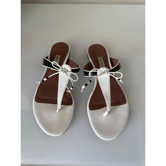 Tabitha Simmons Shoes - Tabitha Simmons 'Dara' Black/White Sandals, Sz 37 EU / 7 US